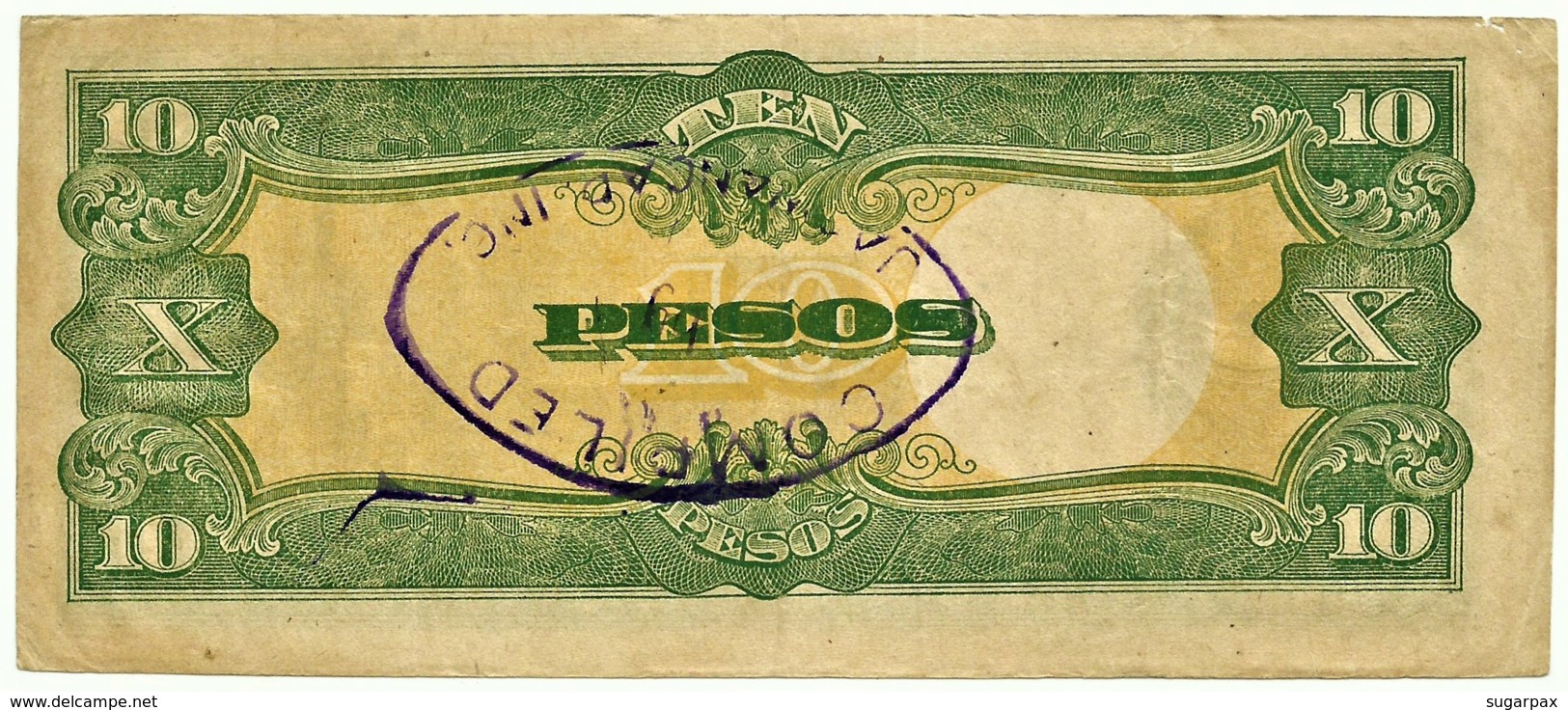 PHILIPPINES - 10 Pesos - ND ( 1943 ) WWII - Pick 111 - With OVERPRINT - Serie 35 - Japanese Occupation - Philippinen