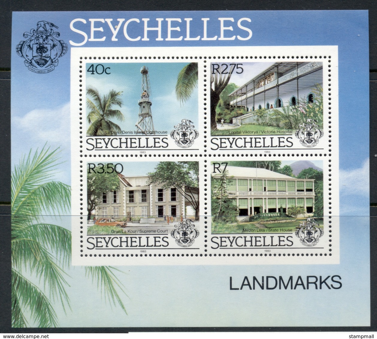 Seychelles 1983 Landmarks MS MUH - Seychellen (1976-...)