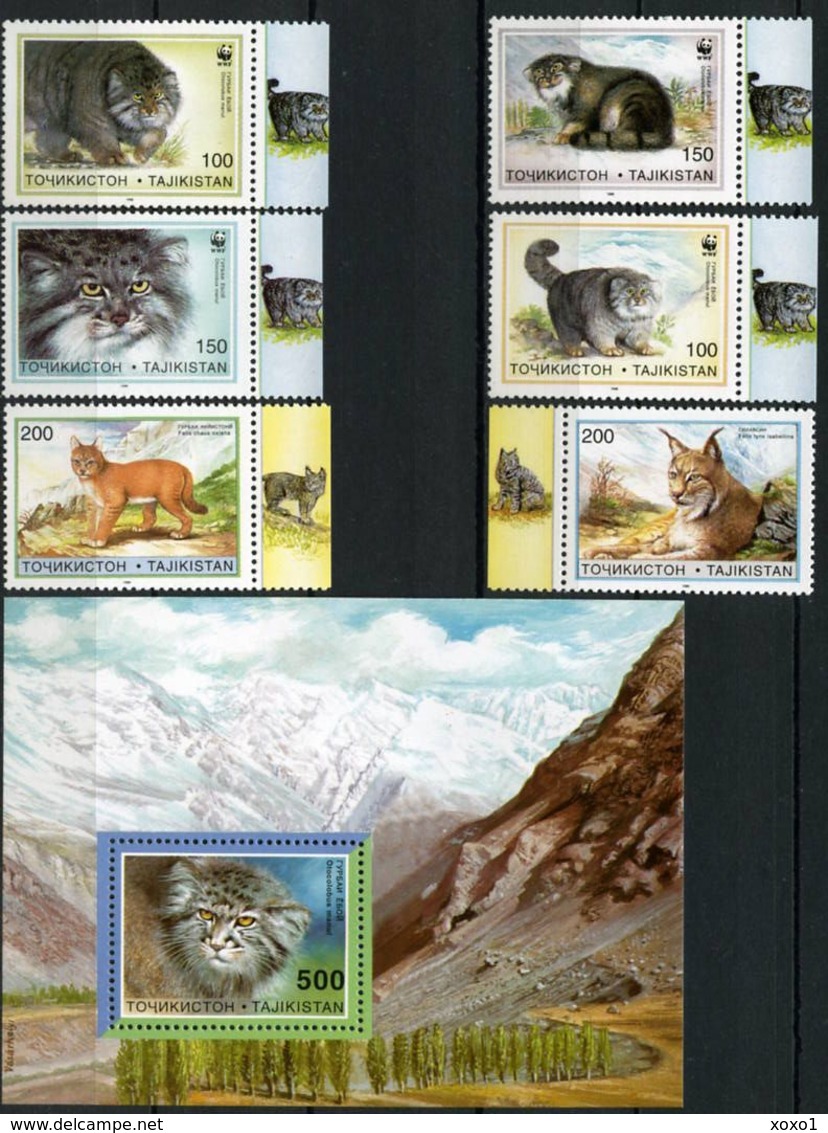 Tajikistan 1996 MiNr. 94 - 99 (Block 9) Tadschikistan WWF Pallas's Cats Manul  6v + S/sh  MNH** 18,00 € - Tadjikistan