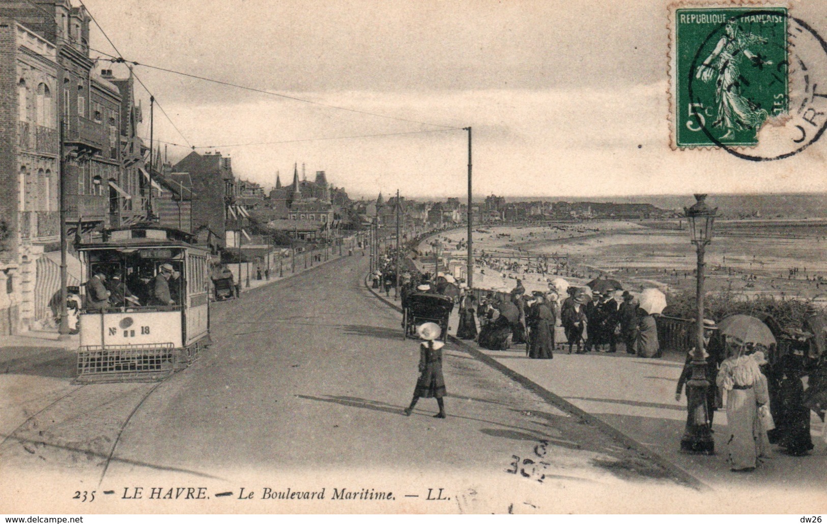 Le Havre - Le Boulevard Maritime, Tramway - Carte LL Animée N° 235 - Port