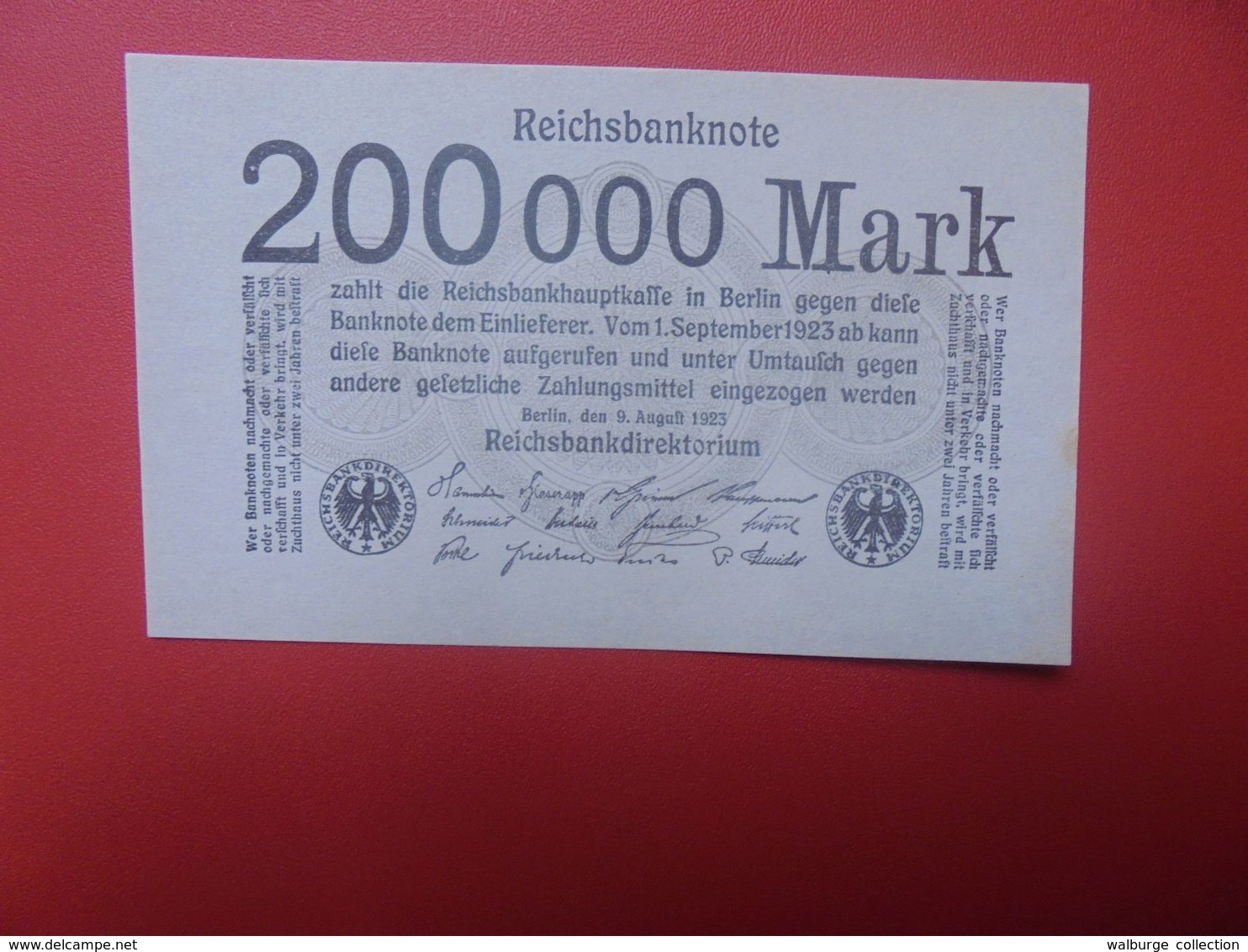 Reichsbanknote 200.000 MARK 1923 SANS NUMEROS CIRCULER (B.16) - 100000 Mark