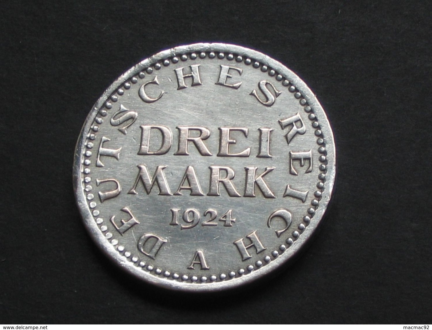 3 Drei Mark 1924 A -Deutsches Reich  -  Monnaie Assez Rare  **** EN ACHAT IMMEDIAT **** - 3 Mark & 3 Reichsmark