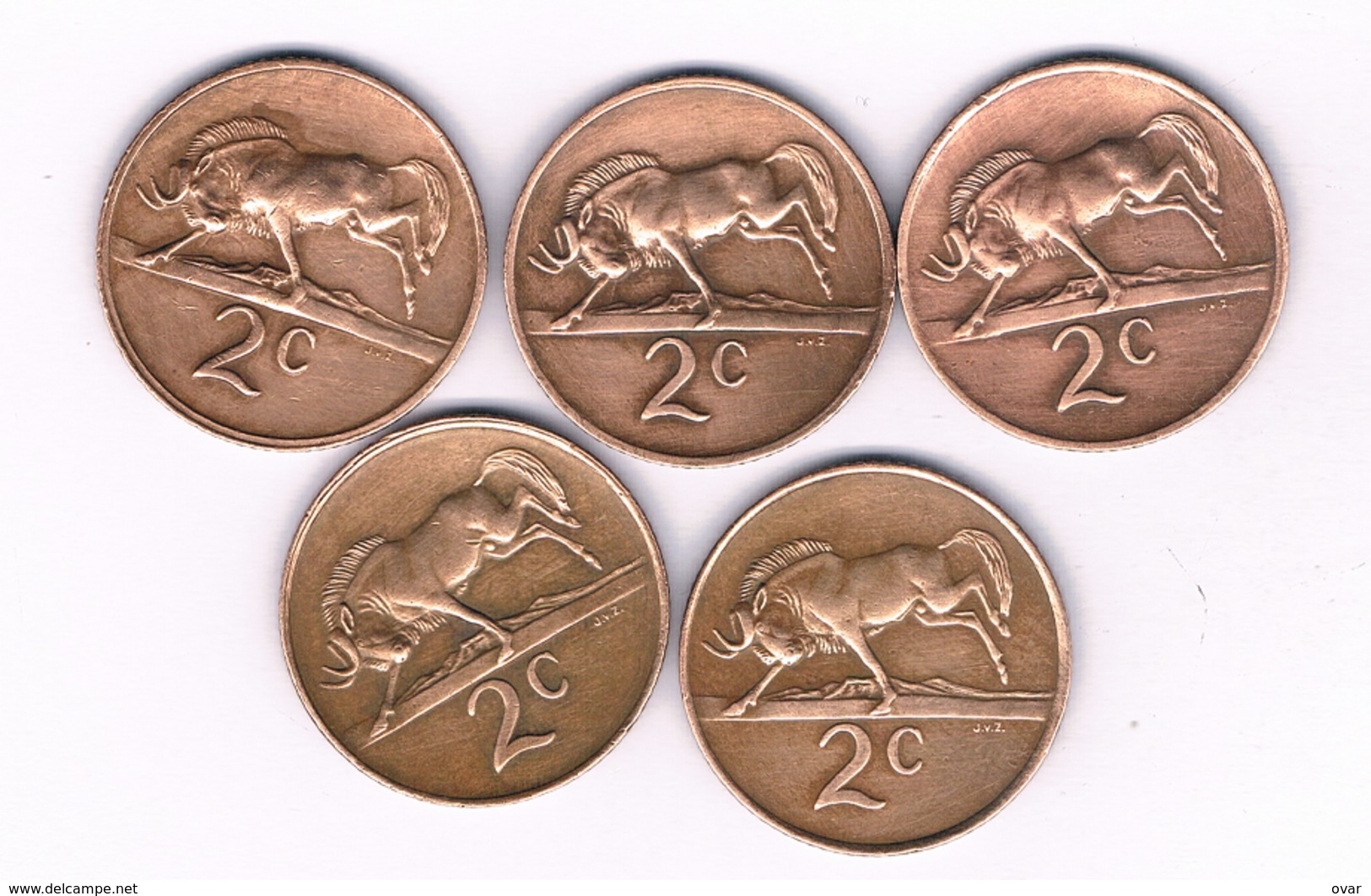 2 CENTS  5X  ZUID AFRICA /5443/ - Sudáfrica