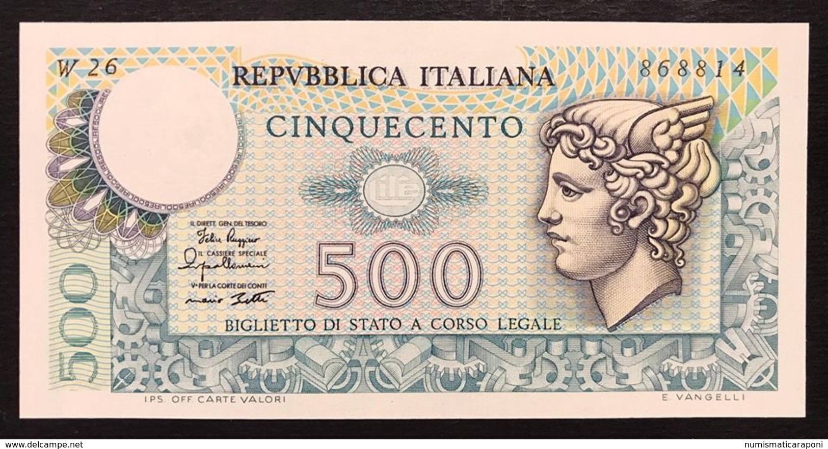 500 LIRE MERCURIO 02 04 1979 Q.fds Serie Sostitutiva Rara W26 LOTTO 2200 - 500 Lire