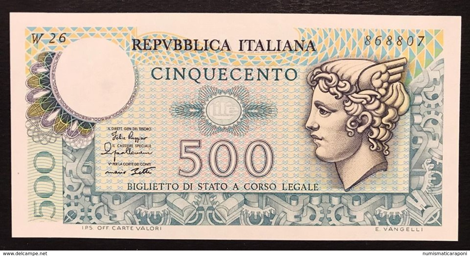 500 LIRE MERCURIO 02 04 1979 Q.fds Serie Sostitutiva Rara W26 LOTTO 2205 - 500 Lire