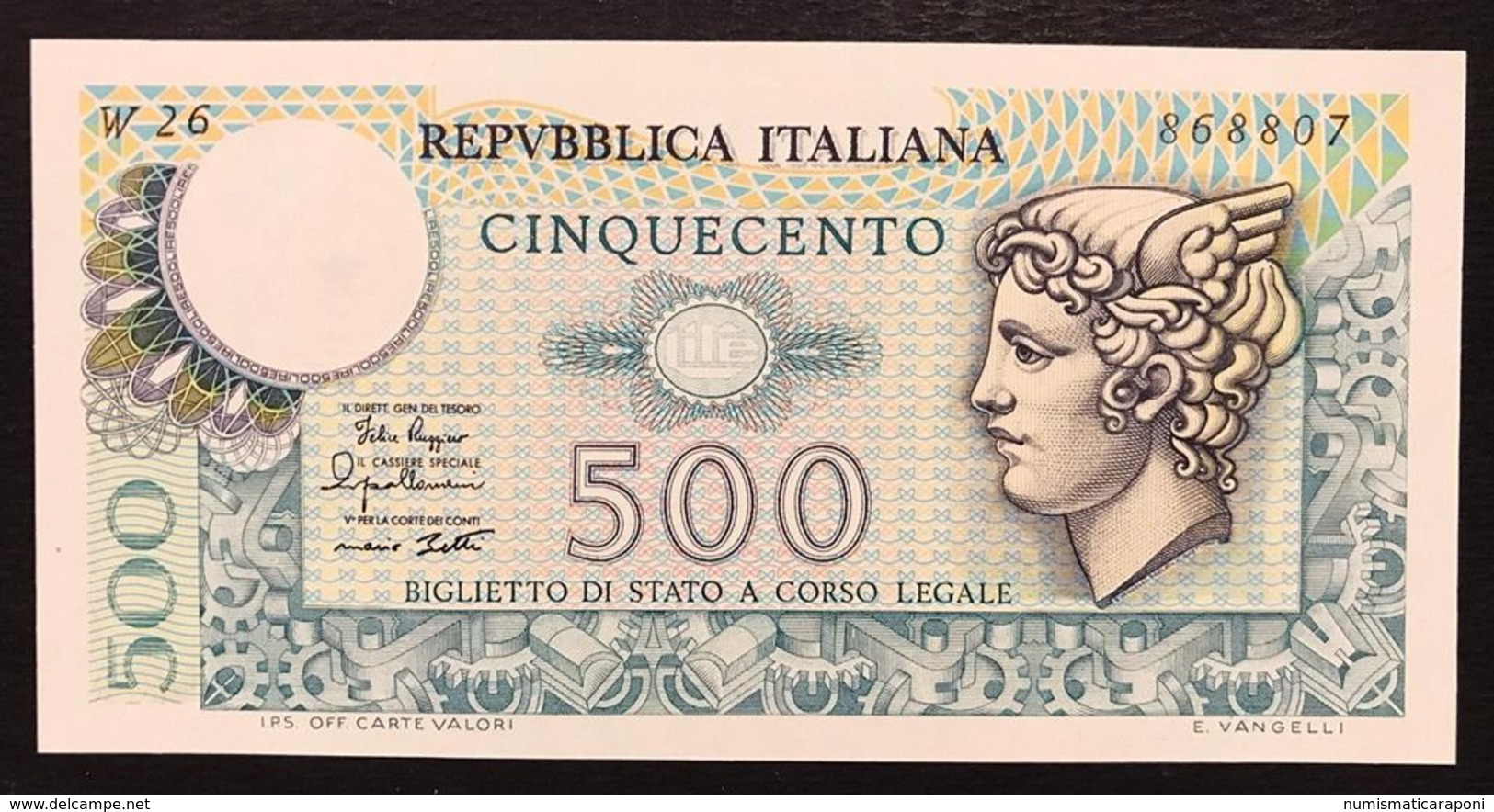 500 LIRE MERCURIO 02 04 1979 Q.fds Serie Sostitutiva Rara W26 LOTTO 2205 - 500 Liras