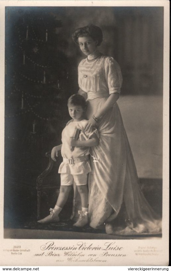 ! Alte Ansichtskarte, Adel, Royalty,  Prinzessin Victoria Louise Von Preußen Mit Prinz Wilhelm, Weihnachtsbaum - Royal Families