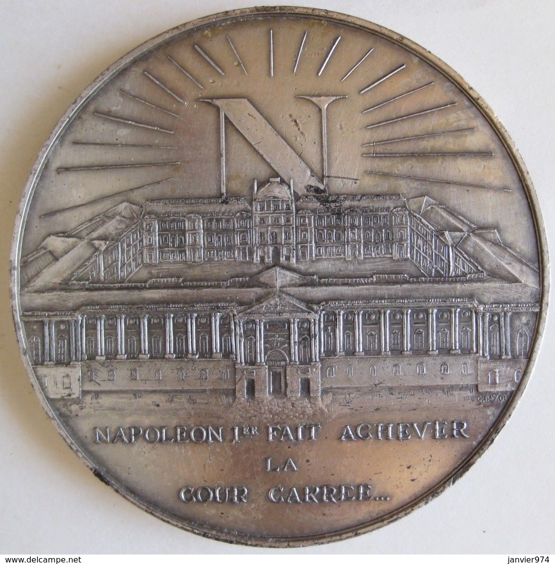 Medaille En Bronze Napoleon I Fait Achever La Cour Carrée – Louvres, Par LESOT - Other & Unclassified