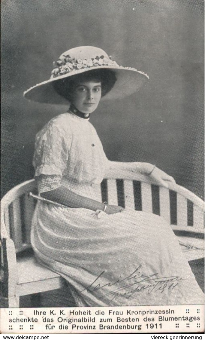 ! Alte Ansichtskarte, Adel, Royalty, Kronprinzessin Cecilie Von Preussen, Blumentag 1911, Provinz Brandenburg, Stolp - Königshäuser