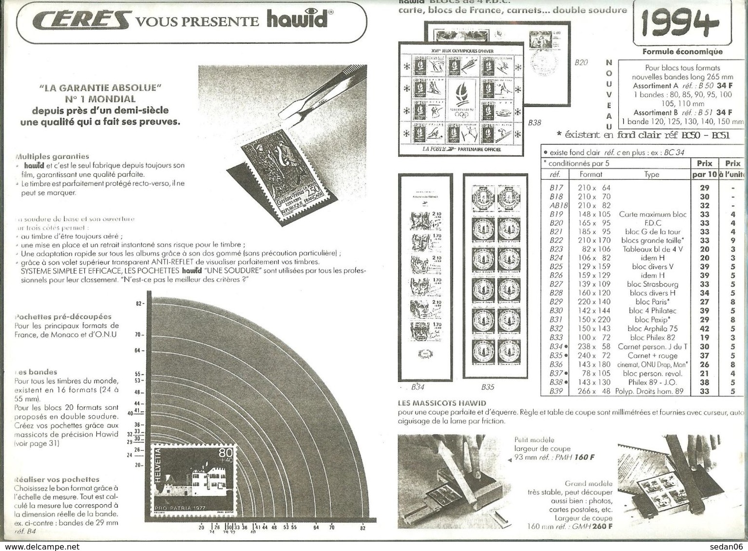 CERES - ASSORT. De POCHETTES Pour Le Jeu FRANCE LOUVRE 1994 (Fond Noir) - Mounts