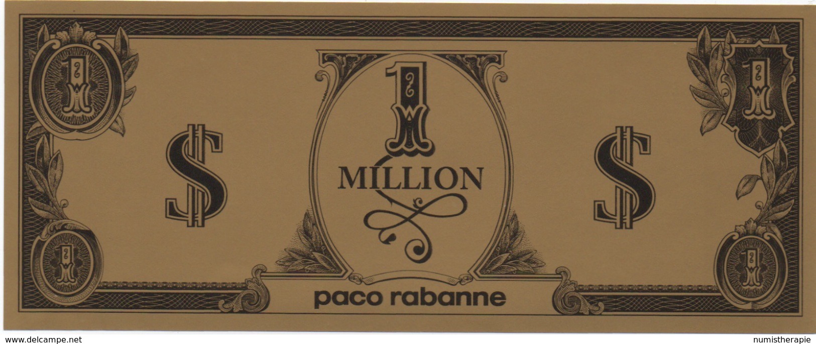 Billet Fictif France ? : Paco Rabanne 1 Million $ (158mm X 64mm) - Specimen