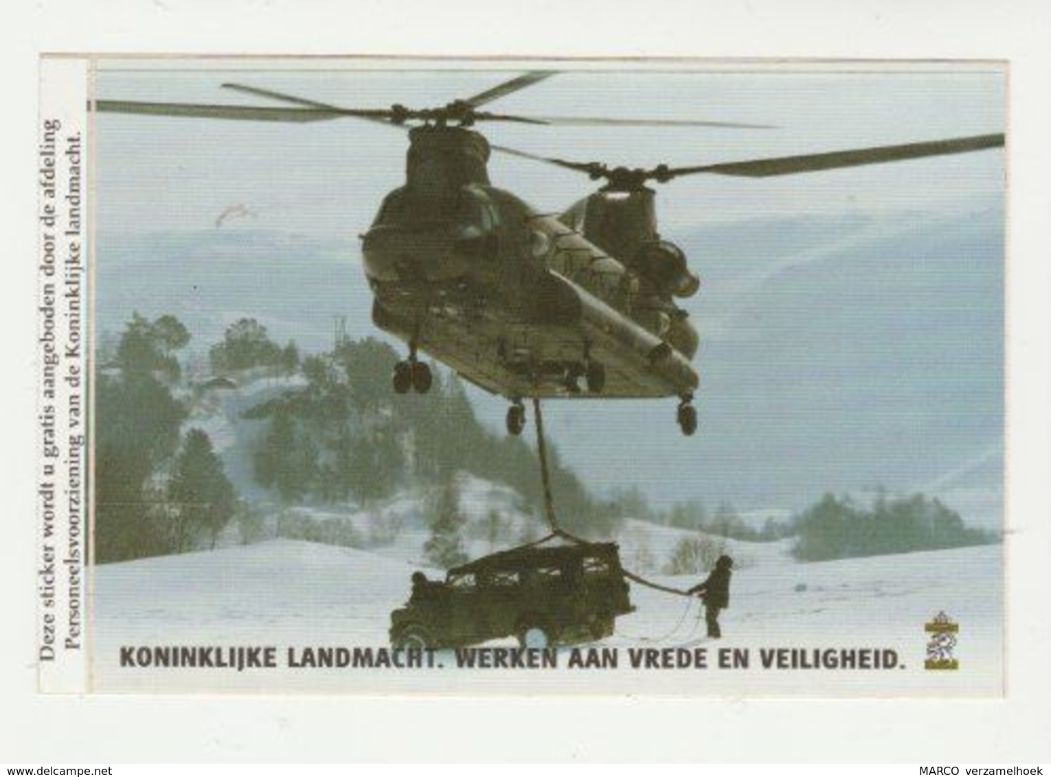 Sticker Koninklijke Landmacht Luchtmobiele Brigade (NL) Chinook Helicopter - Aviation