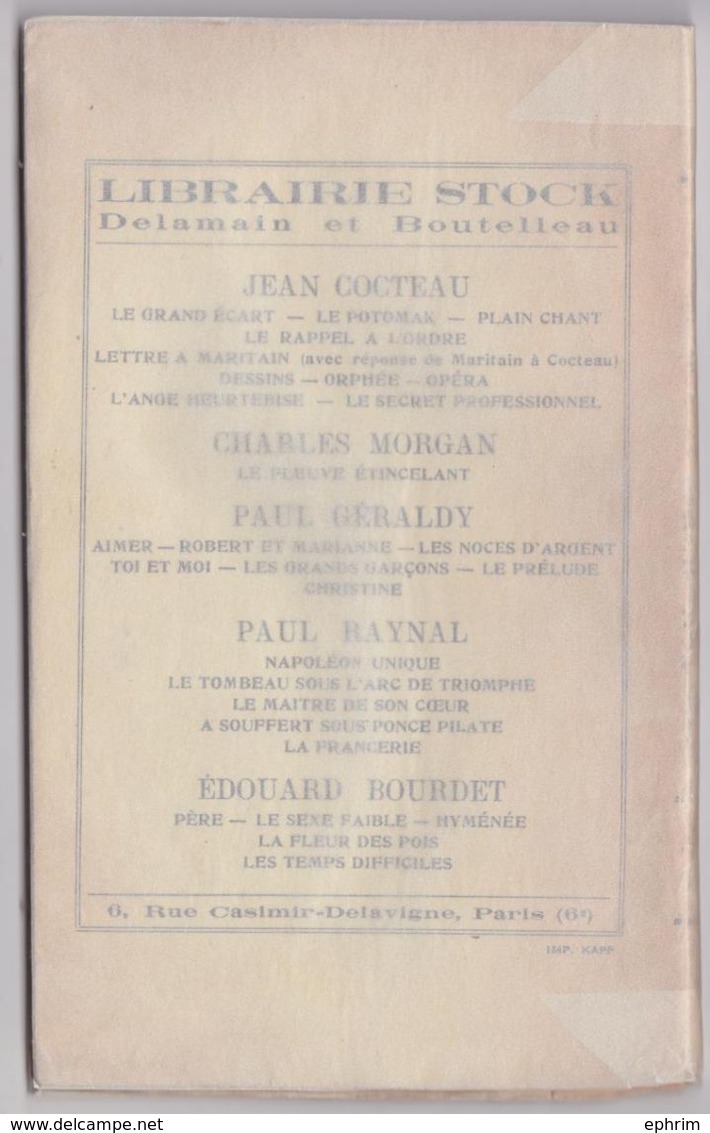 Jean Cocteau La Voix Humaine Piède De Théâtre En Un Acte Stock 1946 - French Authors