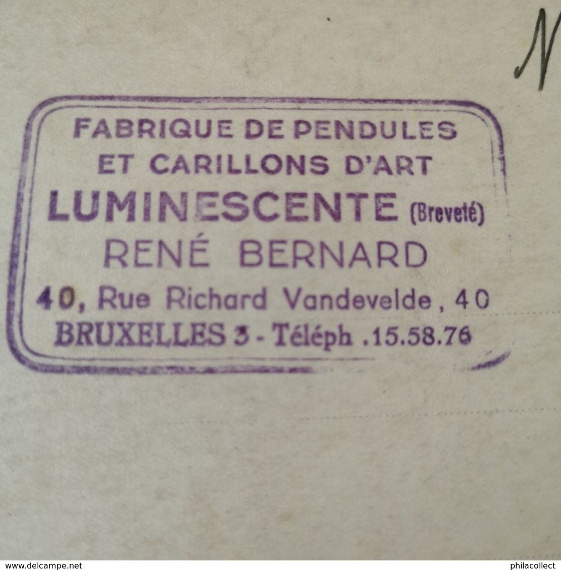 Bruxelles // Carte Photo - Promotion Pendule 501 - Fabrique De Pendules - Luminescent Rene Bernard - Rue R. Vandevelde - Sonstige & Ohne Zuordnung