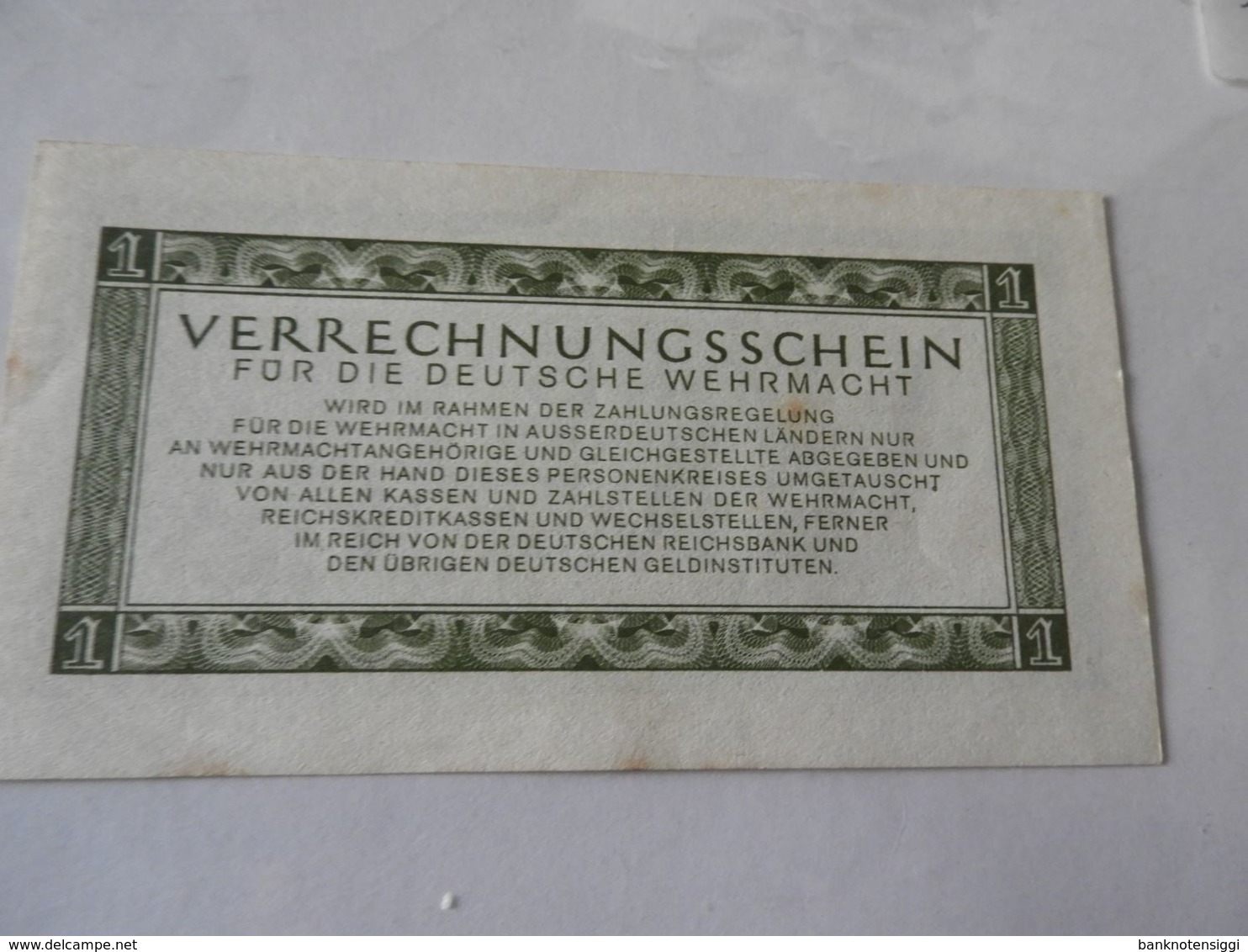 Drittes Reich -Deutsche WehrmachtcVerrechungsschein 1 RM 1944 - Verrechnungsscheine - Dt. Wehrmacht