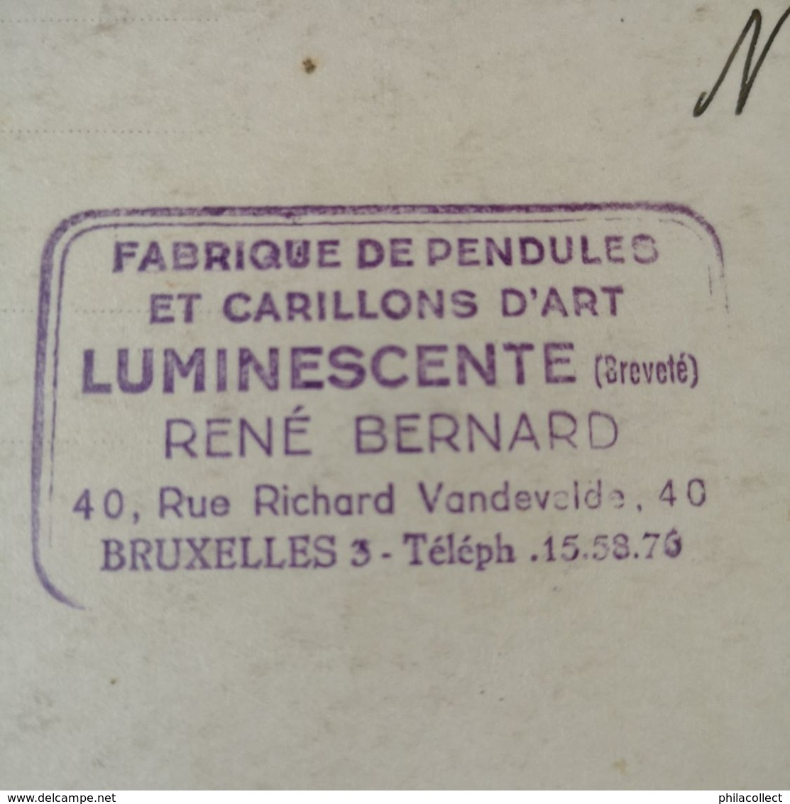 Bruxelles // Carte Photo - Promotion Pendule 502 - Fabrique De Pendules - Luminescent Rene Bernard - Rue R. Vandevelde - Altri & Non Classificati