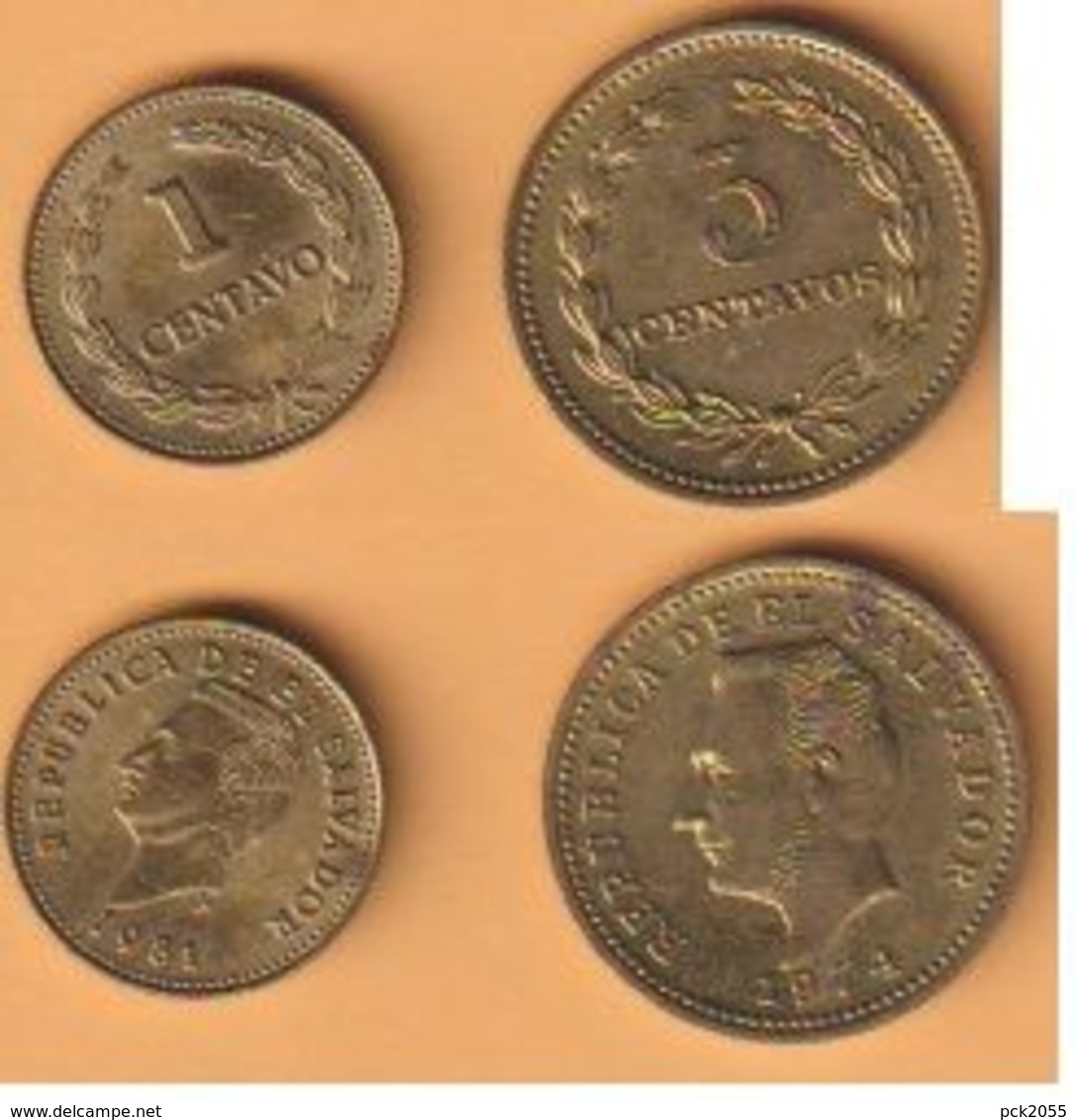 El Salvador 1 Centavo 1981+3 Centavos 1974 Me  KM Nr. A154+148 ( D3/70 ) - Salvador