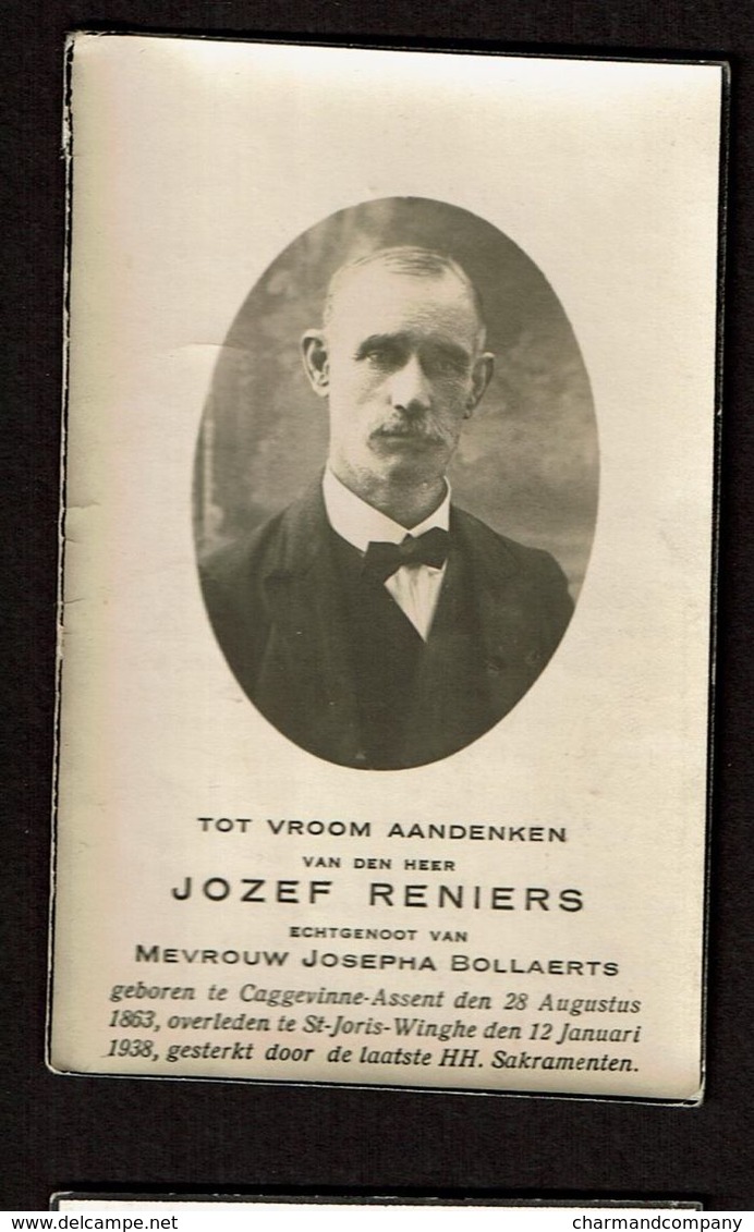 Bid Voor De Ziel - Jozef RENIERS (J. Bollaerts) - Caggevine-Assent 1863 / St-Joris-Winghe 1938 - 2 Scans - Images Religieuses