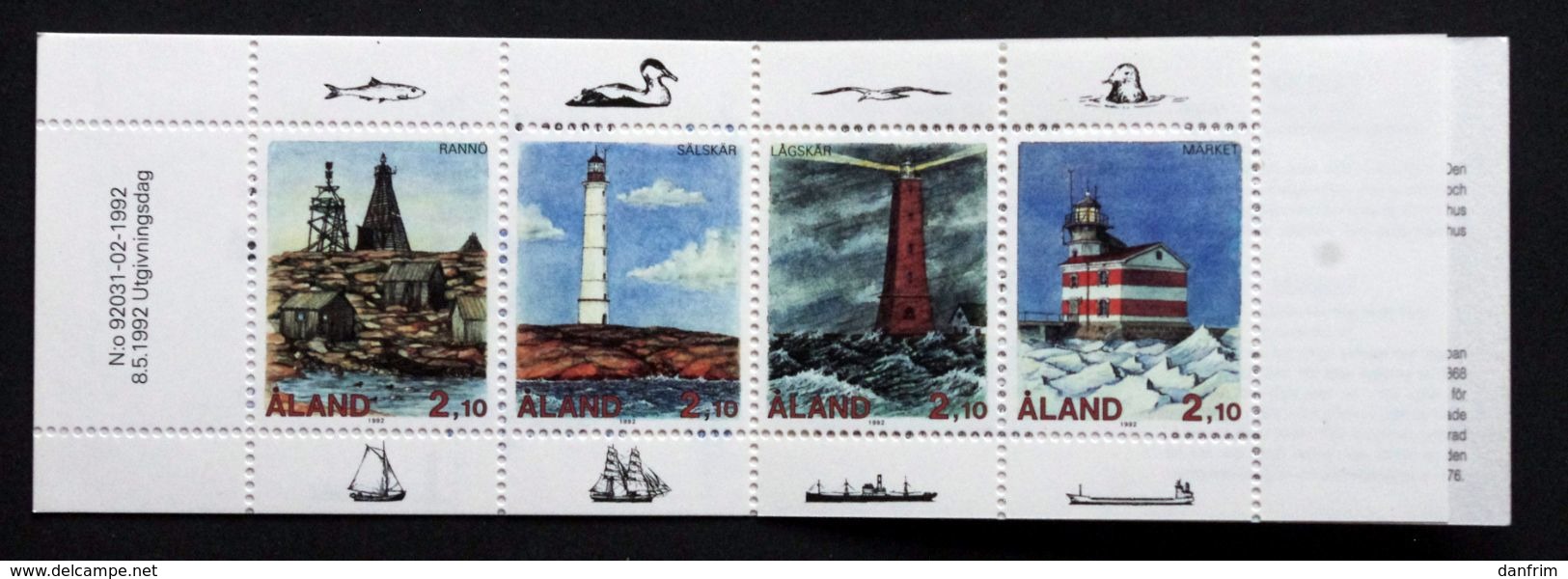 Aland    Lighthouses, Rannö, Sälskär, Lagskär, Märket Minr. 57-60 In Booklet MH 1,   MNH (**)  (lot  Ks 506) - Aland