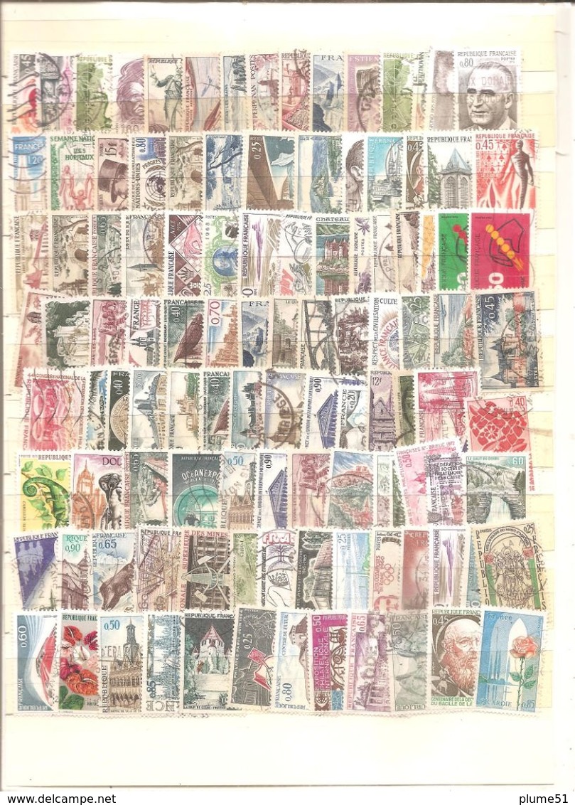 France vrac 1000 timbres oblitérés Francs - 1527