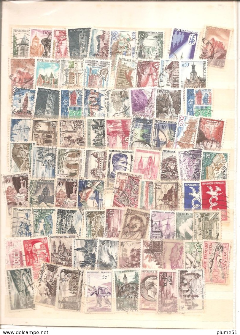 France vrac 1000 timbres oblitérés Francs - 1527