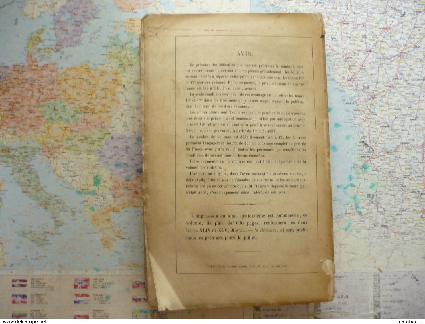 Thiers Histoire Du Consulat Et De L'Empire Faisant Suite à L'historie De La Révolution Française Tome XIII / Paulin 1856 - Histoire