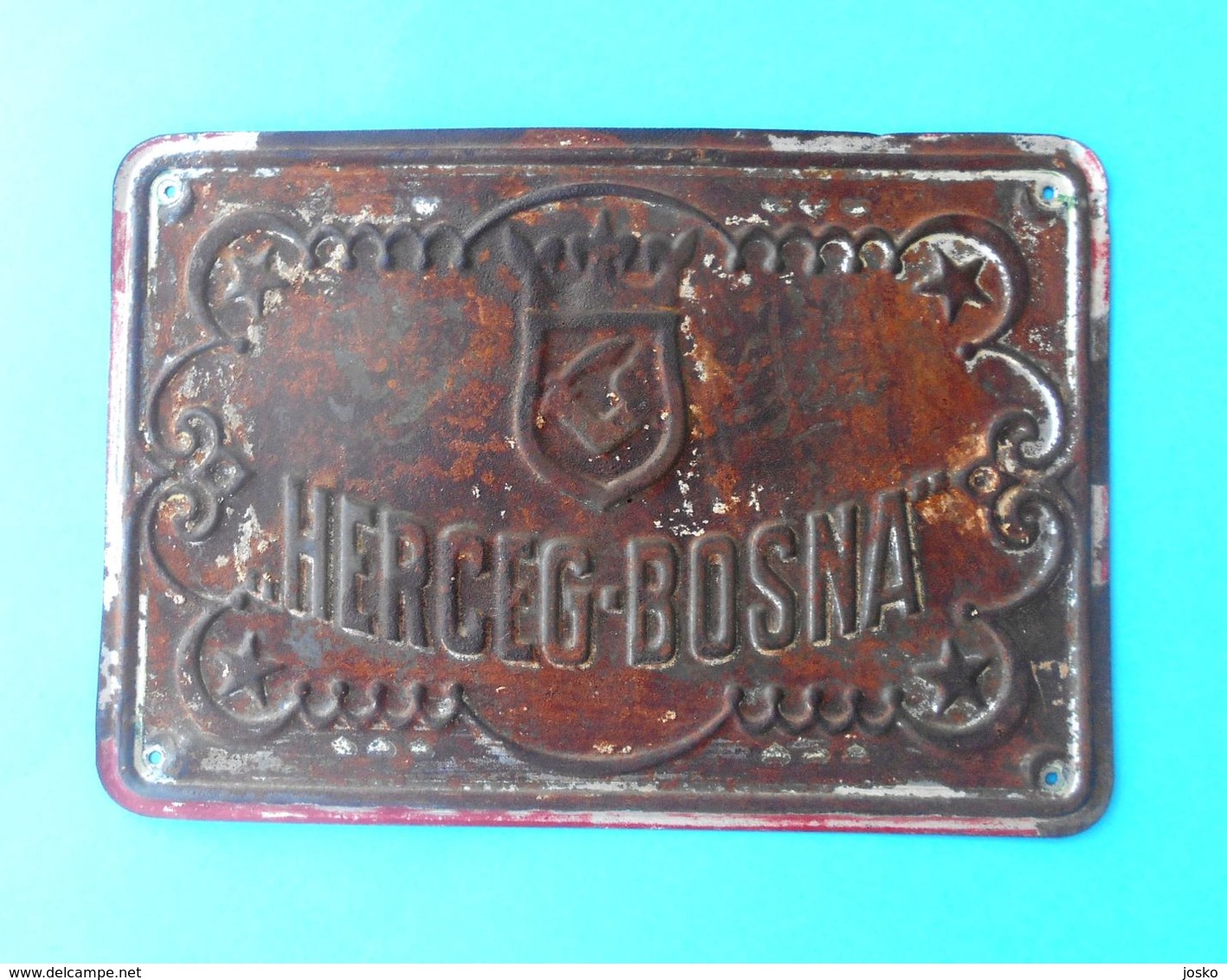 HERCEG-BOSNA - 1st Bosnia Insurance Company * Orig. Antique Sign 1910's * Compagnie D'assurance Versicherungsunternehmen - Seguros