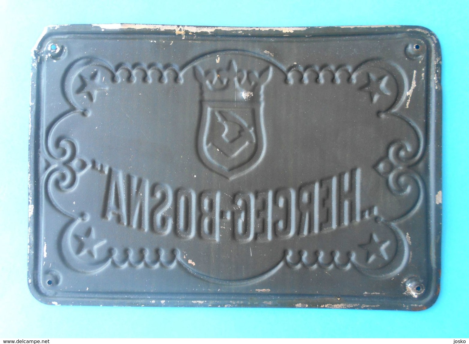 HERCEG-BOSNA - 1st Bosnia Insurance Company * Orig. Antique Sign 1910's * Compagnie D'assurance Versicherungsunternehmen - Seguros