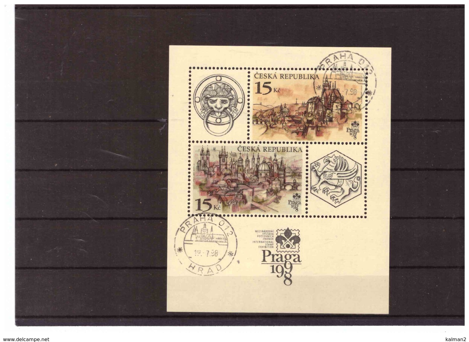 BF.646  -  PRAHA  19.7.98   /   USED MINIATURE SHHETT  " PRAGA 1998 )  MICHEL NR. BL.5 - Blocks & Sheetlets