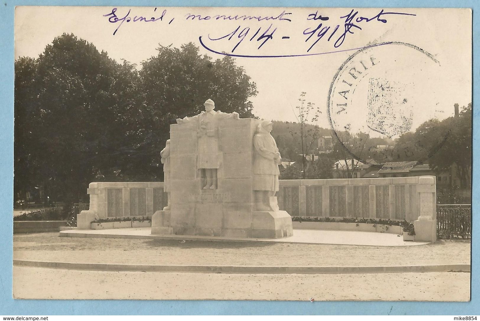 TH0803  Carte Photo   EPINAL  (Vosges)  Monument Aux Morts 1914-1918   +++++ - Chantraine