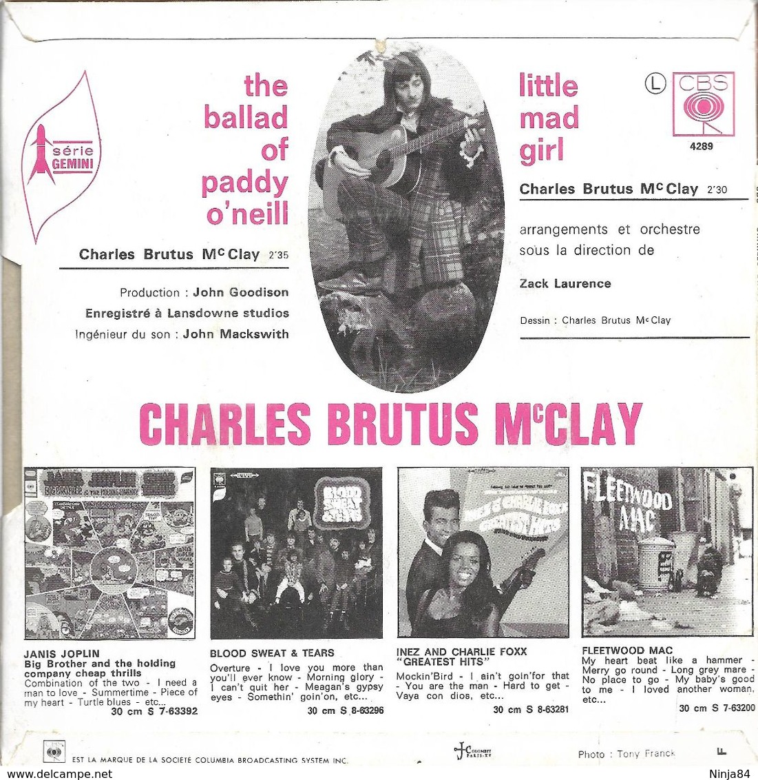 SP 45 RPM (7")  Charles Brutus McClay "  The Ballad Of Paddy O'neil  " - Other - French Music