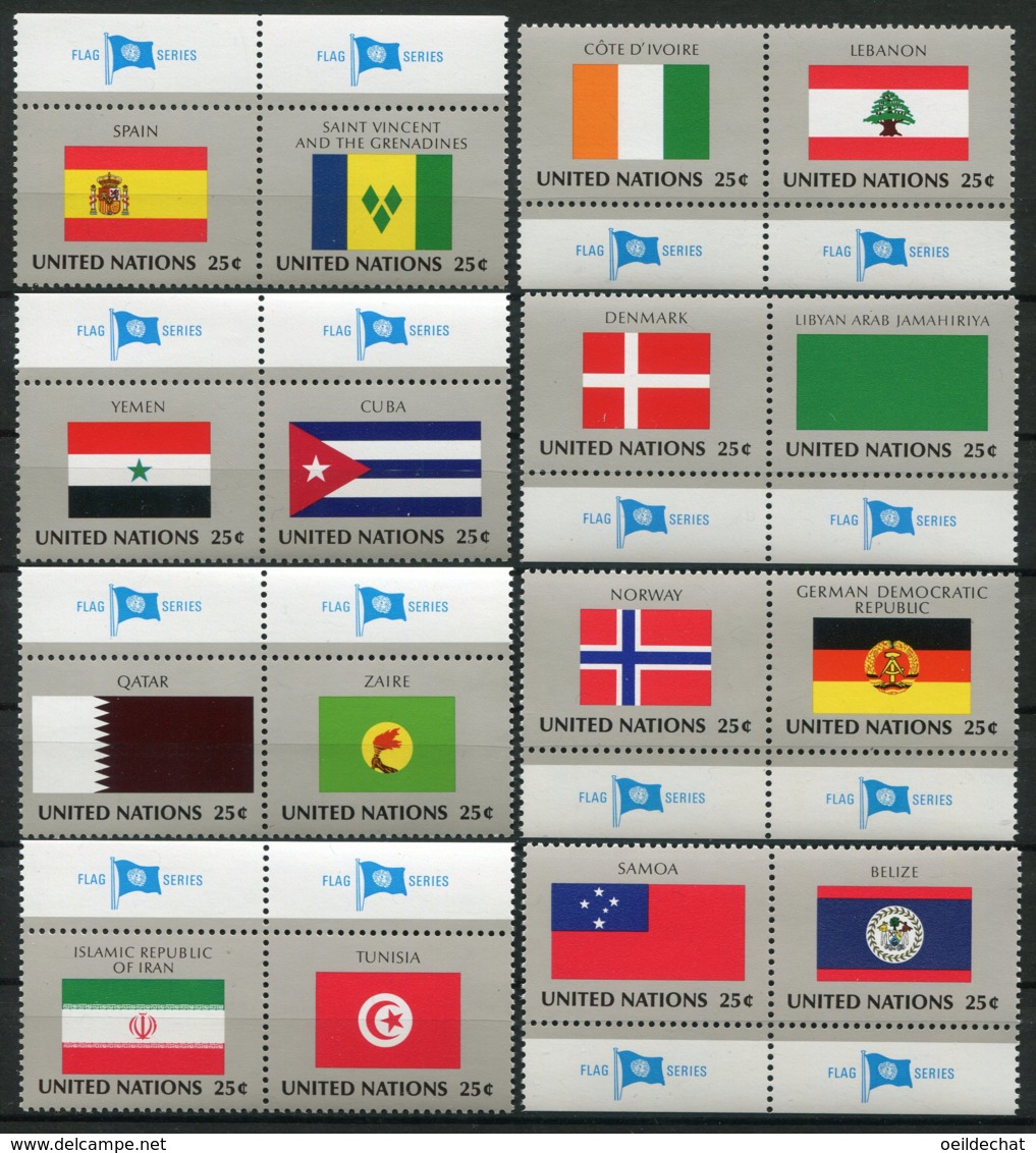 18662 NATIONS UNIES (New York) N°521/36**  Drapeaux Des Etats Membres De L'ONU  1988  TB - Ungebraucht