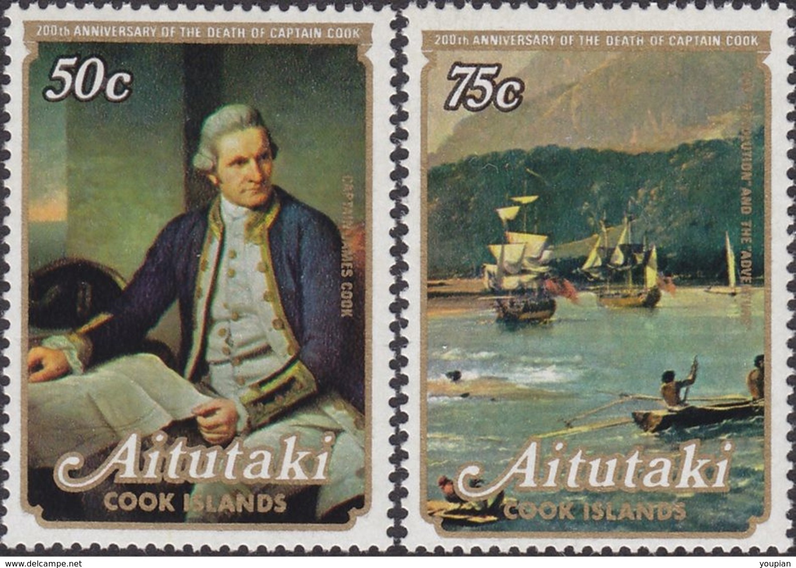 Aitutaki 1979, 200th Anniversary Of Death From James Cook, MNH Stamps Set - Aitutaki