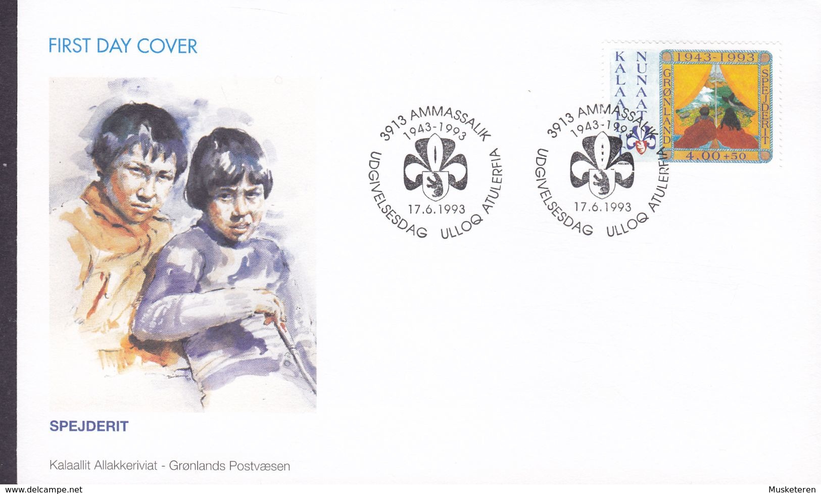 Greenland Ersttags Brief Premier Jour Lettre FDC Cover 1993 Scouts Pfadfinder - FDC