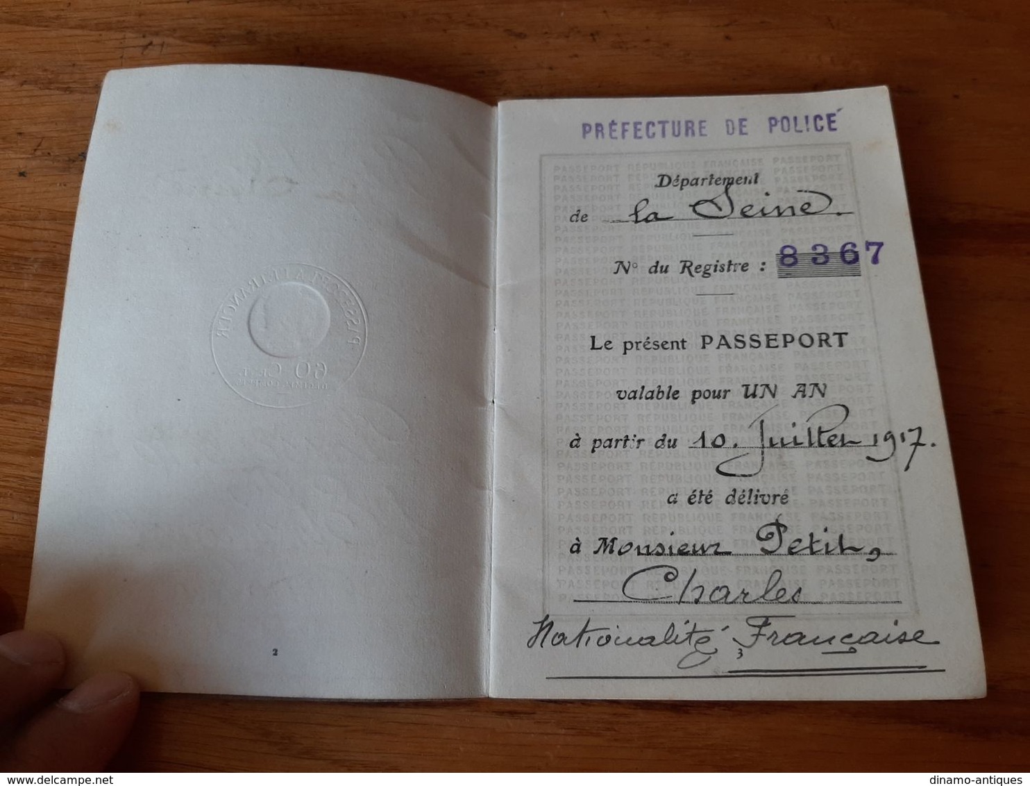 1917 France Passport Passeport Issued In Paris For Travel To Switzerland Issued For Industrial President Of Court Seine - Historical Documents