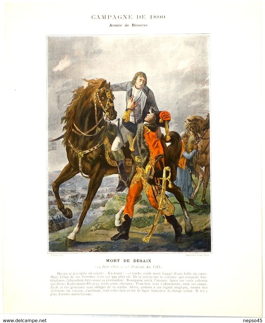 Bonaparte.bataille De Marengo.mort Du Général Desaix Le 14 Juin 1800.Campagne D'Italie.l'armée Autrichienne Est Détruite - Prints & Engravings