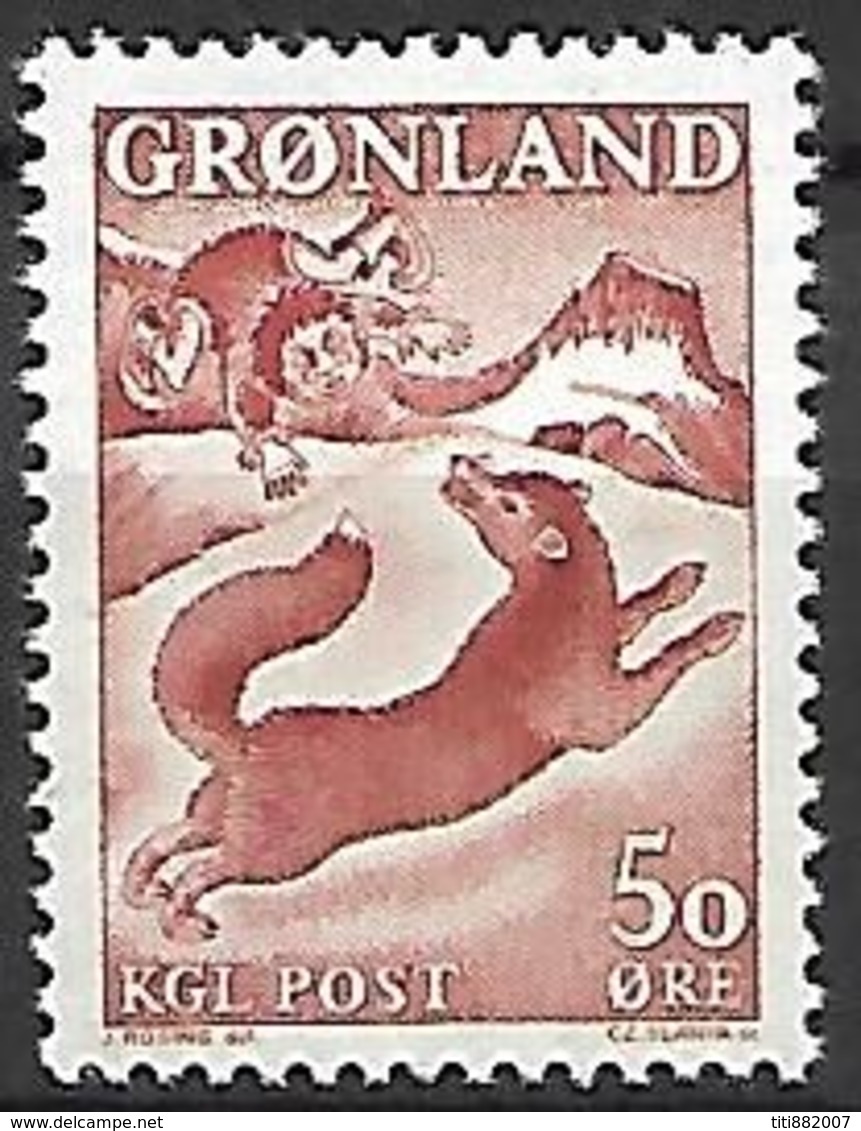 GROENLAND    -   1966  .  Y&T N° 56 **.    Légende : L' Enfant Et Le Renard. - Ungebraucht