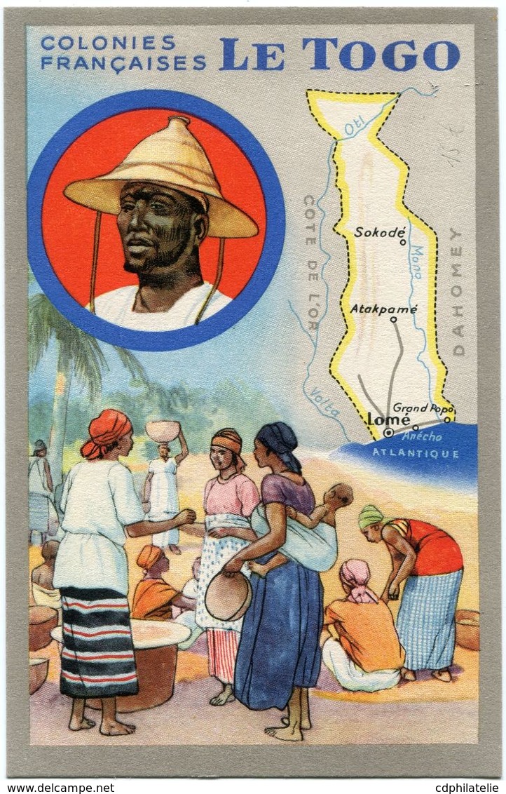 TOGO CARTE EDITION SPECIALE DES PRODUITS DU LION NOIR LES COLONIES FRANCAISES TOGO FRANCAIS - Briefe U. Dokumente