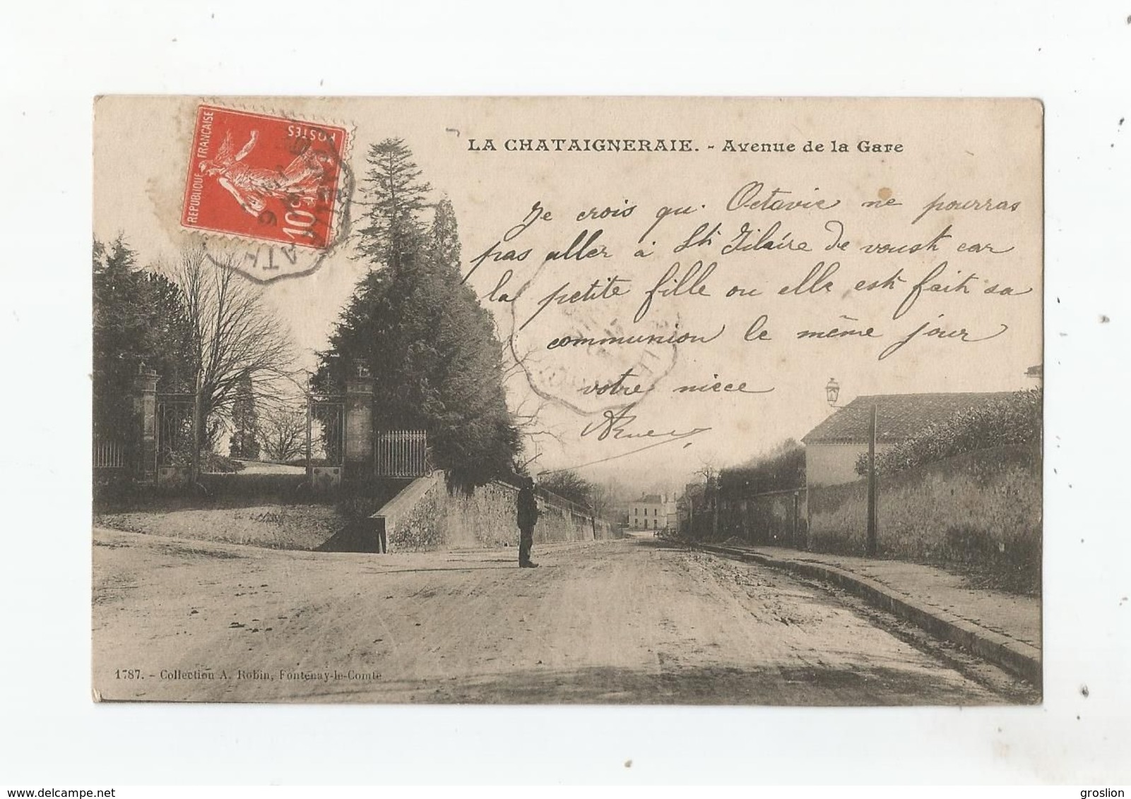 LA CHATAIGNERAIE (VENDEE) 1787  AVENUE DE LA GARE 1908 - La Chataigneraie