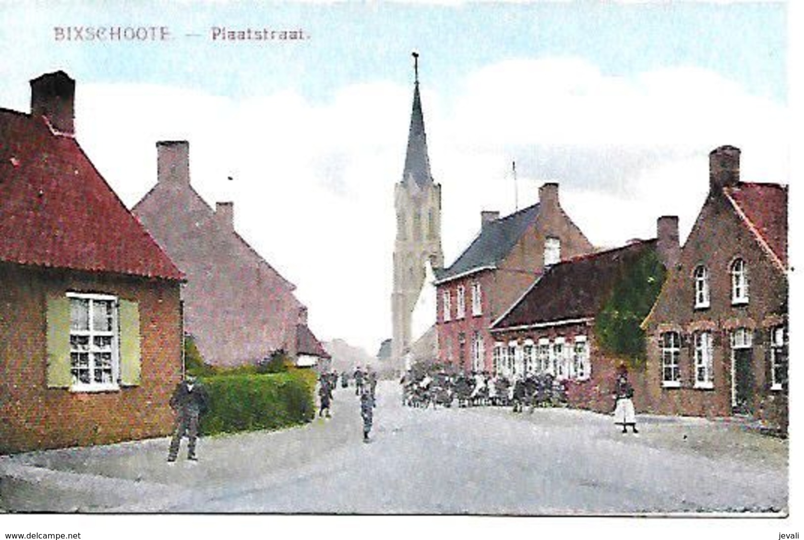 CPA / AK / PK  -   BIXSCHOOTE    Plaatstraat - Langemark-Poelkapelle