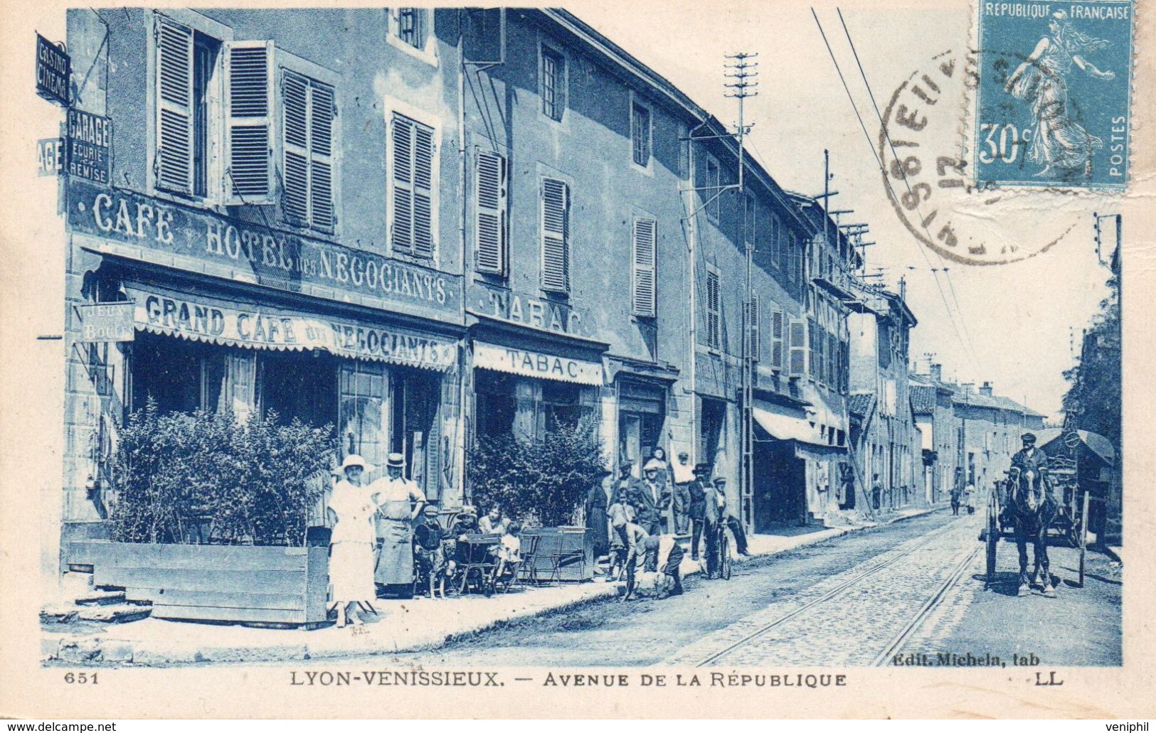 CARTE VENISSIEUX -AVENUE DE LA REPUBLIQUE - ANNEE 1924 - Vénissieux