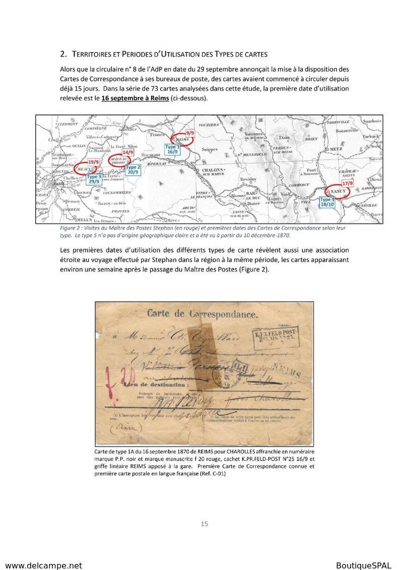 Les Premières Cartes Postales Civiles Dans Les Territoires Français Occupés En 1870-1871 - SPAL 2020 - Militaire Post & Postgeschiedenis