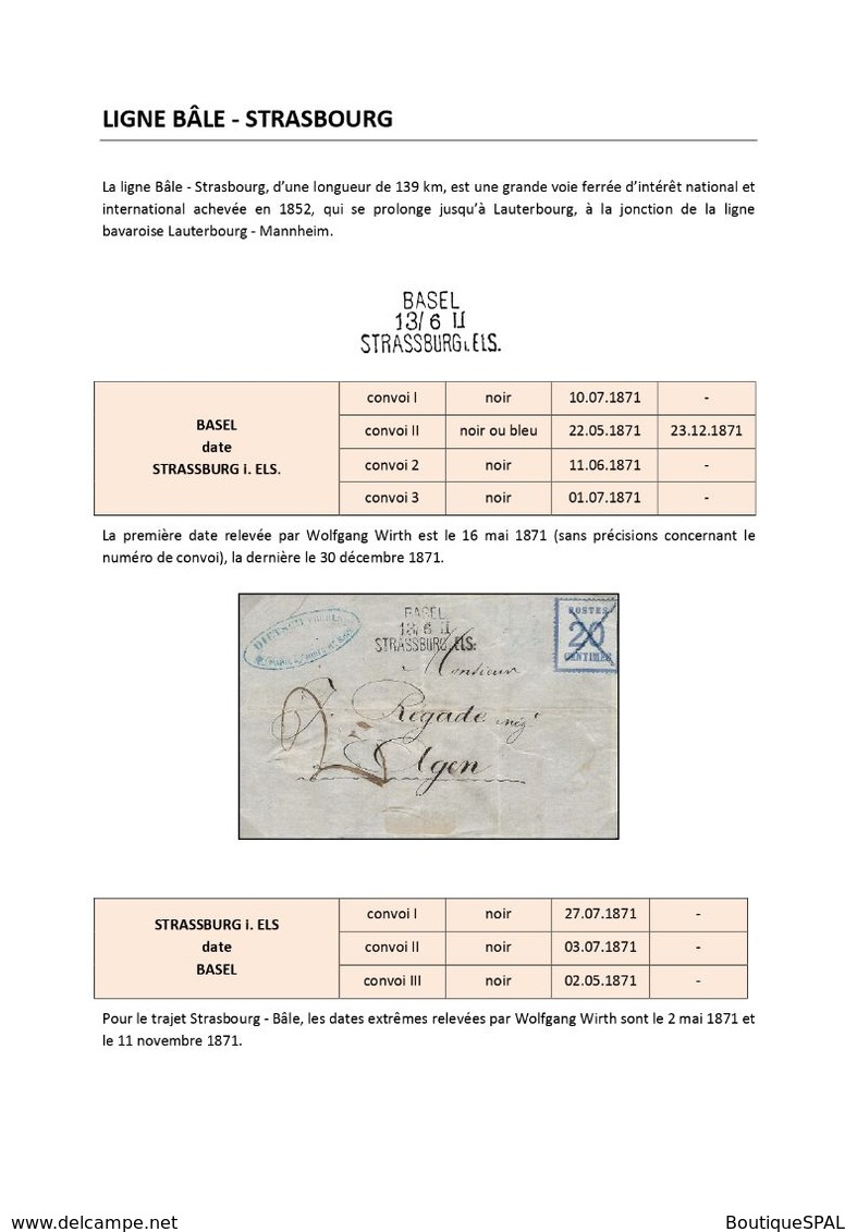 Les Débuts De La Poste Ferroviaire Prussienne En Alsace-Lorraine - Mars à Déc 1871 - Bahnpost Elsass Lothringen 1871 - Philatélie Et Histoire Postale