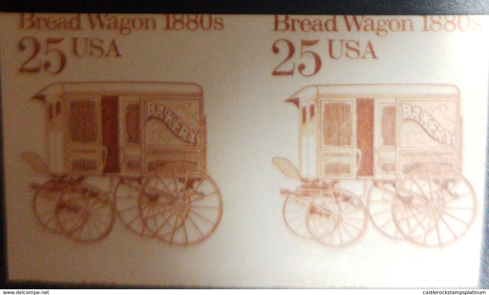 O) 1985 UNITED STATES - USA, IMPERFORATE PAIR, OLD CAR - TRANSPORTATION COILS -BREAD WAGON BY 1880 - SC 2136a, MNH - Errors, Freaks & Oddities (EFOs)