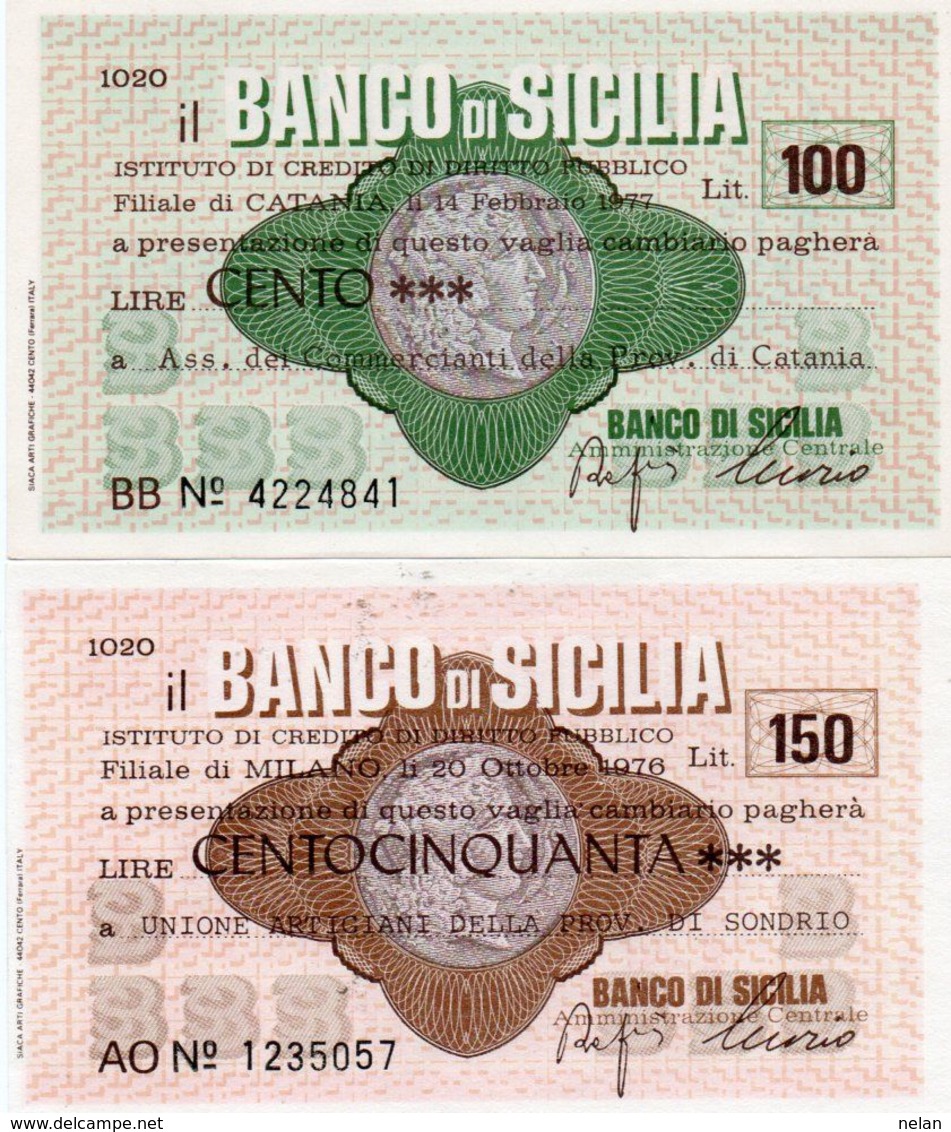 MINI ASSEGNO -LA  BANCA  DI SICILIA 100 150 LIRE UNC - [10] Checks And Mini-checks