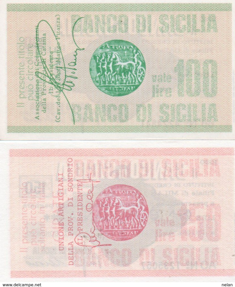 MINI ASSEGNO -LA  BANCA  DI SICILIA 100 150 LIRE UNC - [10] Checks And Mini-checks