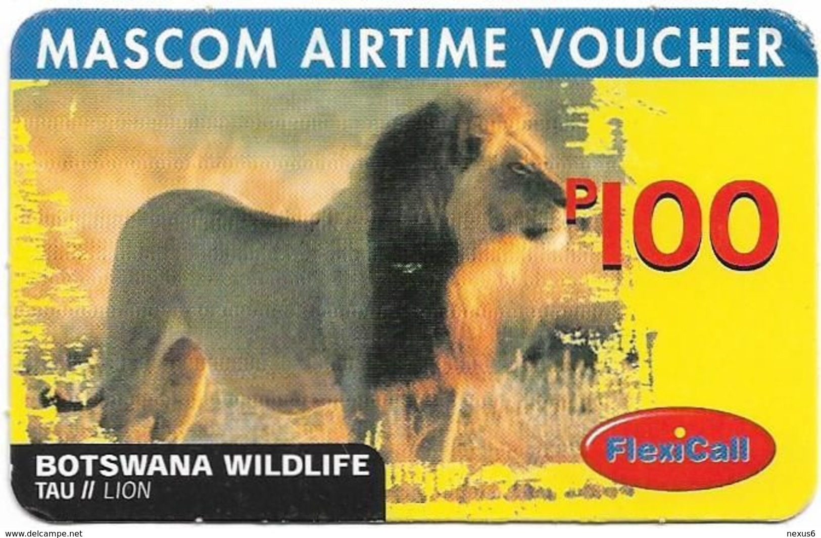 Botswana - Mascom - Wildlife Series - Rhino, GSM Refill 60P, Used - Botswana