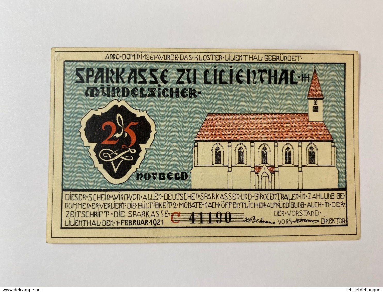 Allemagne Notgeld Lilienthal 25 Pfennig - Collections