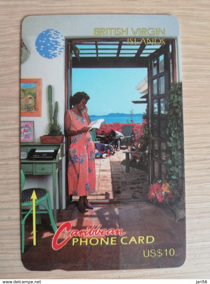 BRITSCH VIRGIN ISLANDS  US$ 10,-  BVI-9B   WOMAN ON PHONE  NEW LOGO      9CBVB     Fine Used Card   ** 2623 ** - Virgin Islands