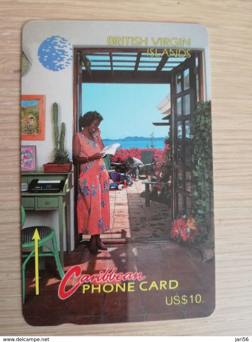 BRITSCH VIRGIN ISLANDS  US$ 10,-  BVI-10A   WOMAN ON PHONE  NEW LOGO      10CBVA     Fine Used Card   ** 2624 ** - Vierges (îles)